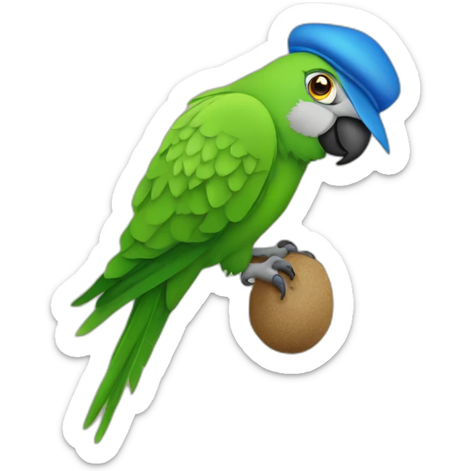 jewish parrot with kippa in the color of israel sticker