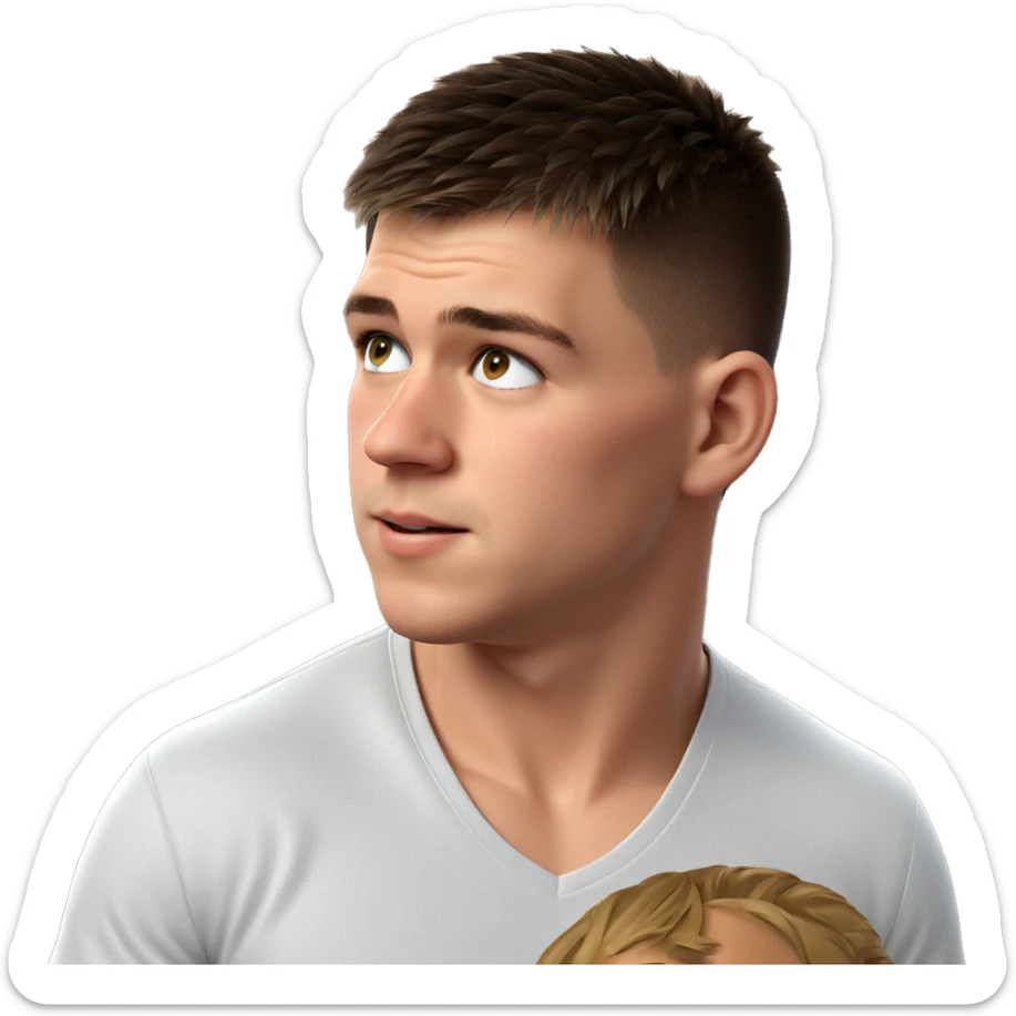 solo male in white shirt sticker