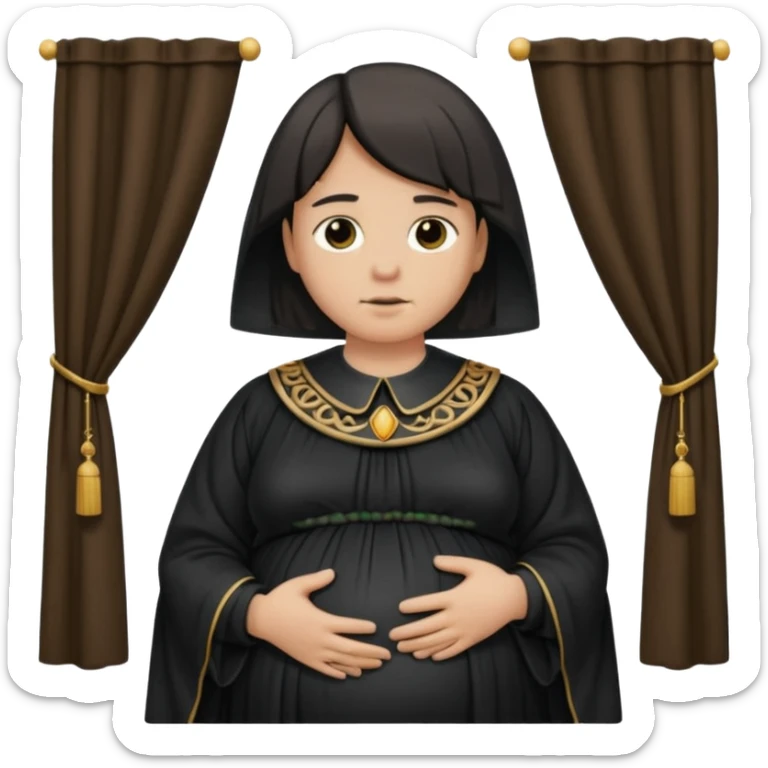 🫃 but with parted middle hair (curtains)  pregnant and in a roman collar  sticker