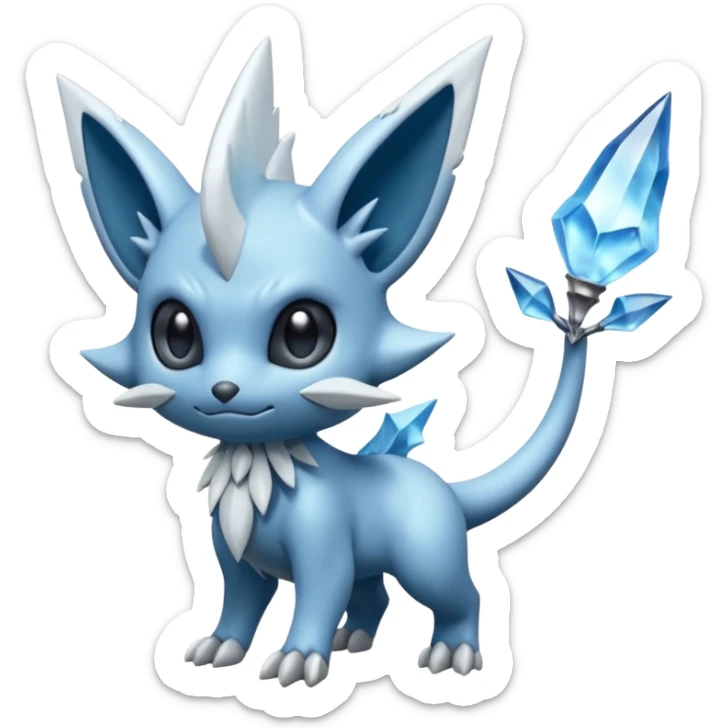 Elemental dark dusky mechanical frosty fairy-like fantasy epic rare Glalie-Sneasel-Togetic-Pokémon-Fakémon-hybrid-creature sticker