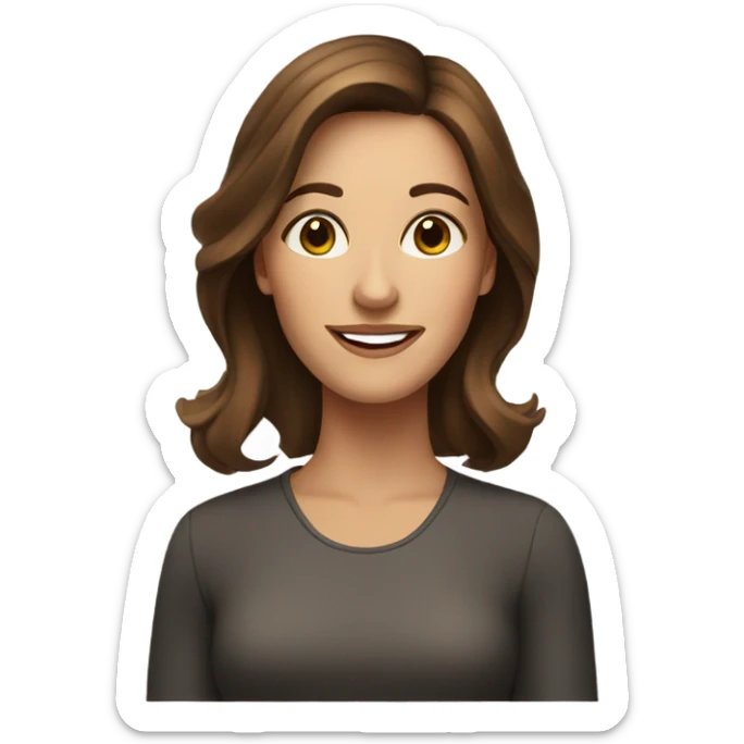 My face Emma, brown hair brown eyed woman standard enjoy portrait  sticker