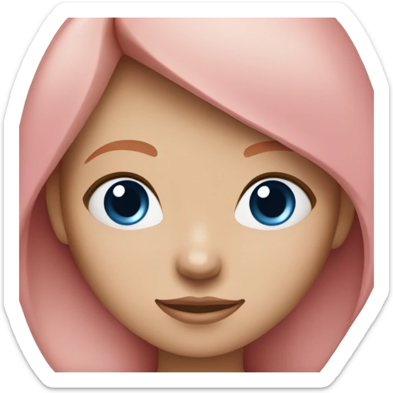 Girl with straight ginger hair and blue eyes and pink top sticker