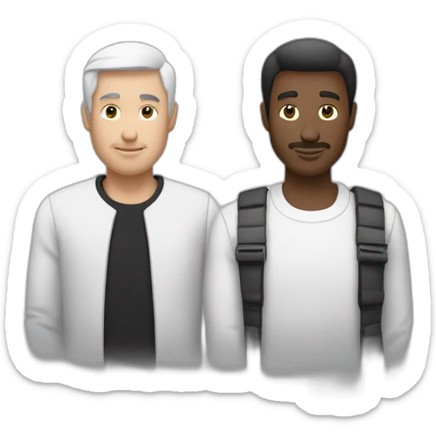 Un homme noir et un homme blanc qui ce serre la main sticker