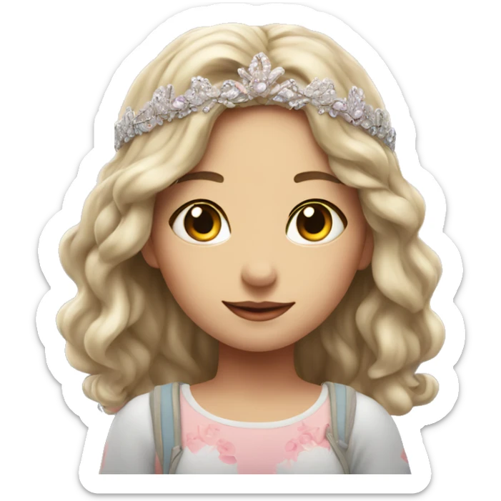 dreamy outdoor portrait of girl with diadem sticker