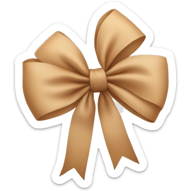 Tan bow sticker
