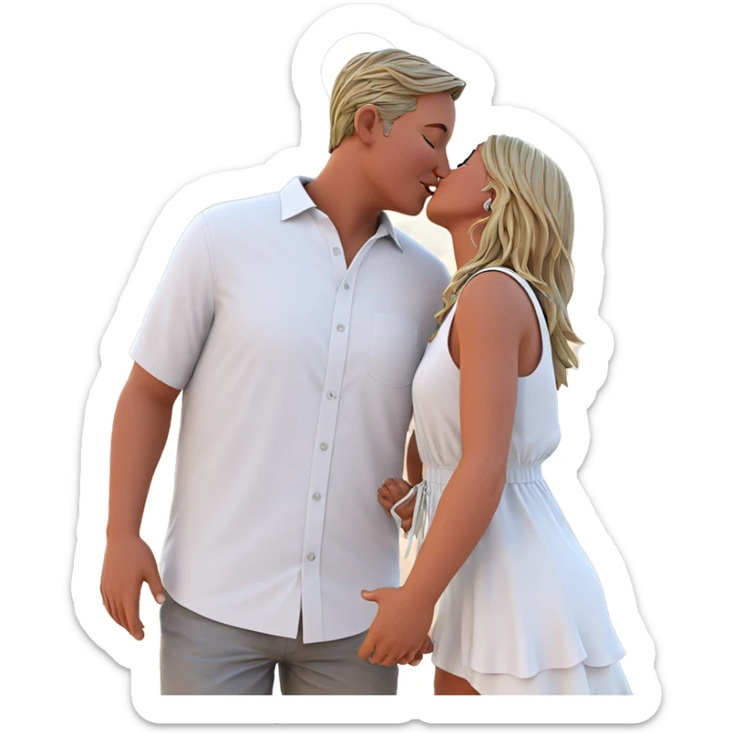 romantic sunset ocean kiss sticker