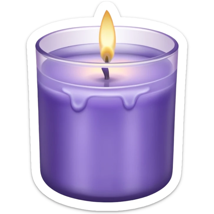 Lavender candle – purple wax in frosted glass jar sticker