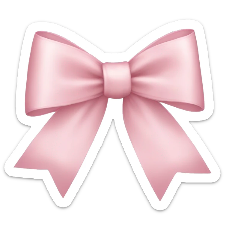 light pink ribbon bow sticker