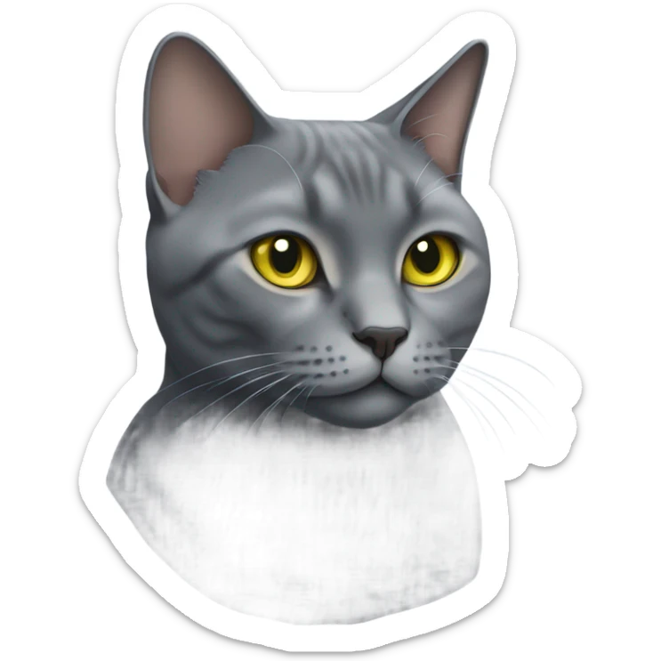 Full body portrait of a chartreux cat sticker