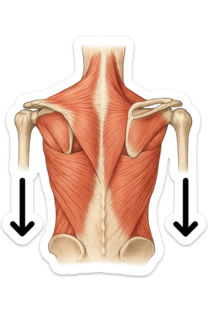 muscoli della spalla anatomia senza scritte fammi solo delle frecce ad indicare che la spalla deve abbassarsi sticker