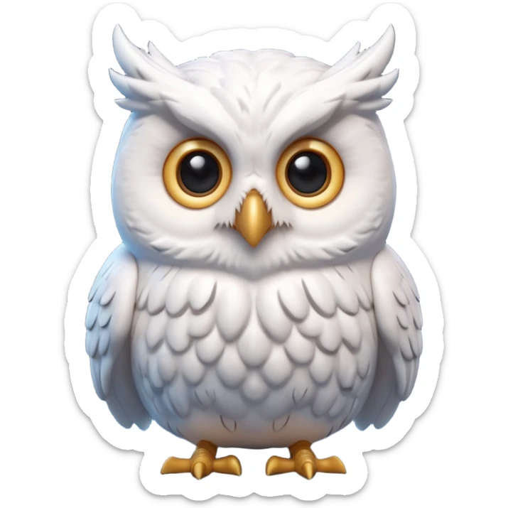 “3D emoji of a magical [white 🦉], Harry Potter style, Hogwarts magic, fantasy atmosphere, soft glow, cinematic lighting, high detail” sticker