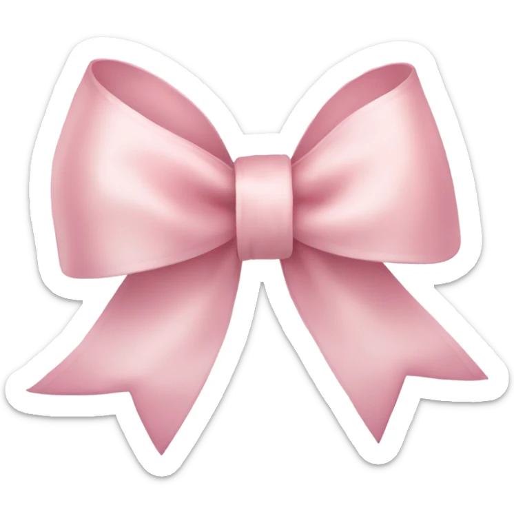 light pink ribbon bow sticker