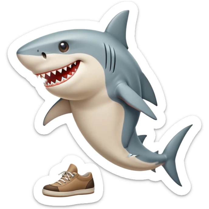 Shark wearing shoes and he has only 2 legs Italian brainrot tralalelo tralala sticker