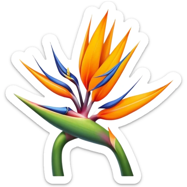 the flower the bird of paradise logo with the letter "A" sticker