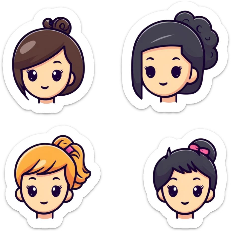 hair salon marketing social media promotion, hairstyle before and after sticker