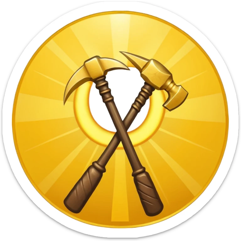 The Sickle and the Hammer are crossed, and behind them are the rays of the sun sticker