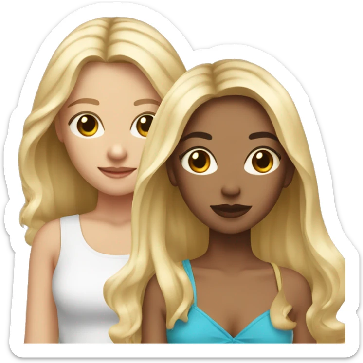 Two besties one with blonde hair and one with light brown hair go for shopping sticker