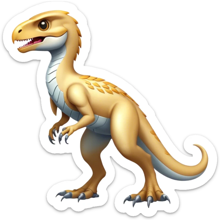 Shiny Futuristic Celestial Fakemon-Pokemon-Digimon-Spectrobes-Raptor-fusion, full body sticker