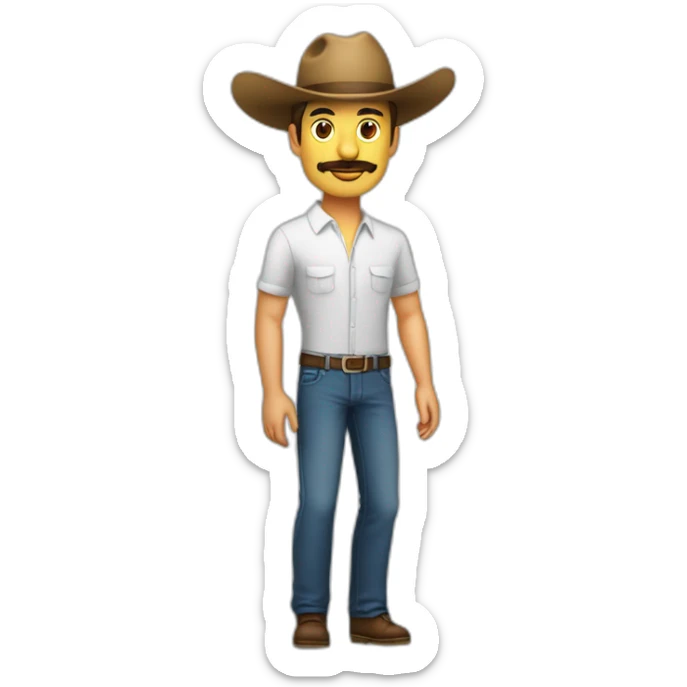 hombre de cuerpo completo con maletin y sombrero sin bigote sticker