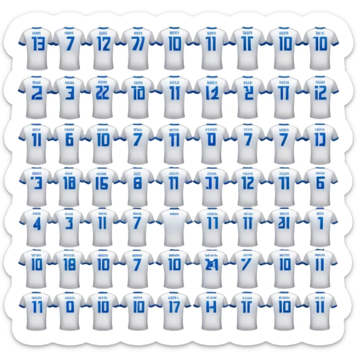 25 Camiseta fútbol color y numeros de 1 al 25 sticker