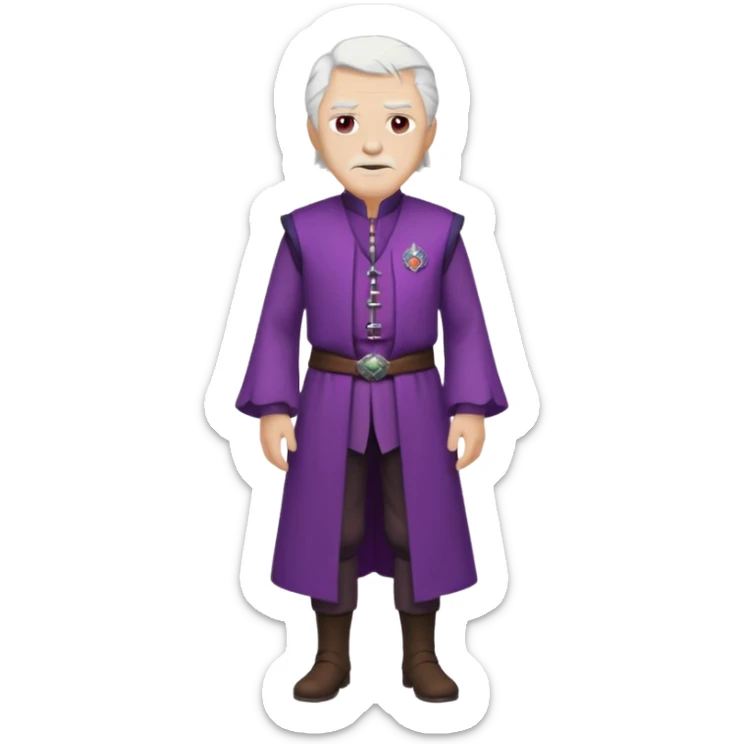 purple eyed white haired old man standing in Targaryen themed clothes, full body  sticker