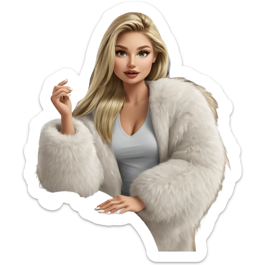 blonde girl at the table sticker