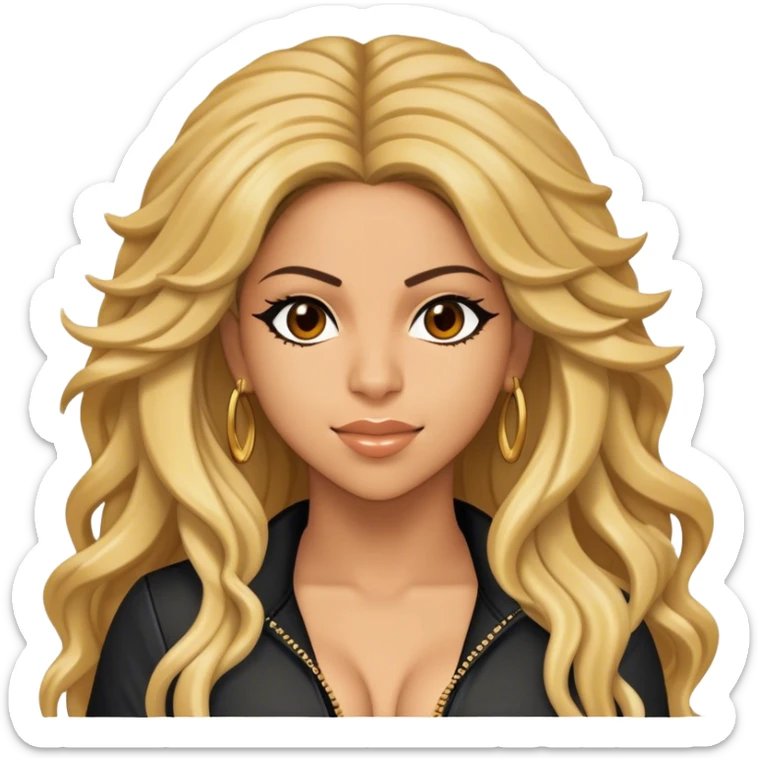 Cinematic Realistic portrait of Shakira, shown as a dynamic pop icon with expressive features and detailed modern attire, illuminated by vibrant, energetic lighting that highlights her global influence sticker