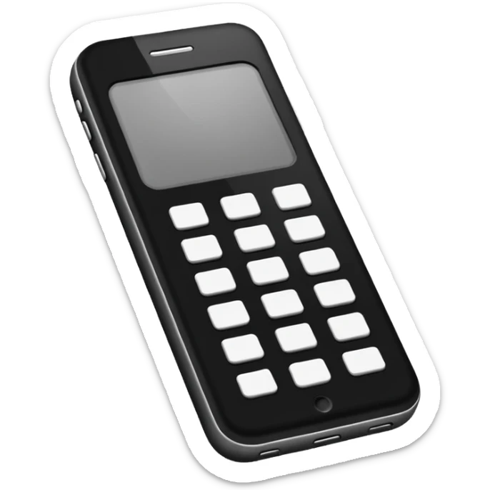 telefóno movil viejo sin emoji simple minimalista no tan viejo y sin color mas simple sticker