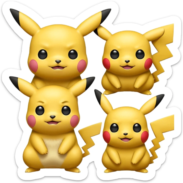 tạo cho tôi emoji khuôn mặt AI hơi hướng về biểu cảm của nhân vật pikachu sticker