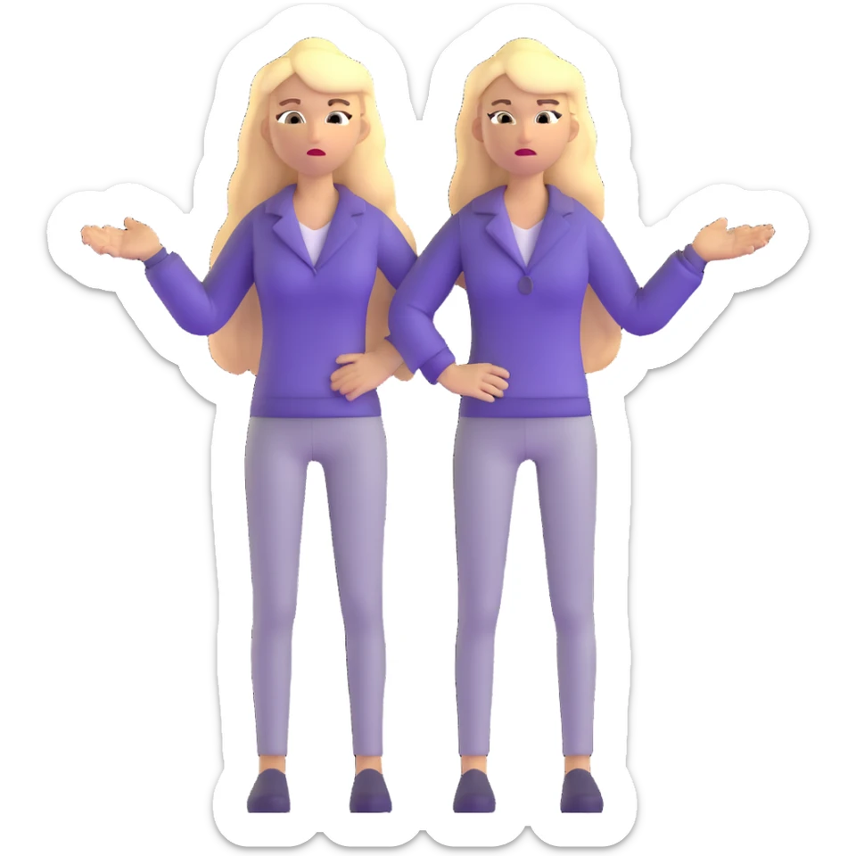 furious blonde teacher full body no glasses, long blonde hair sticker