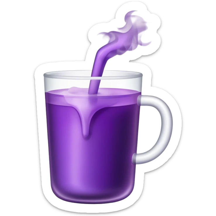 cup with purple drink in it but the drink had smoke coming out the top sticker