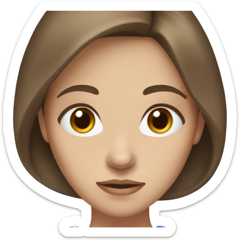 beautiful sad yang women fair skin blue eyes  brown hair figure sticker