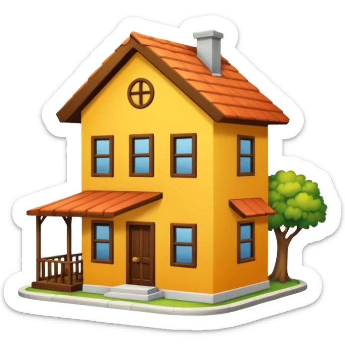 faça a corporação capsula, no caso a casa amarela da corpração capsula de dragon ball, redonda sticker