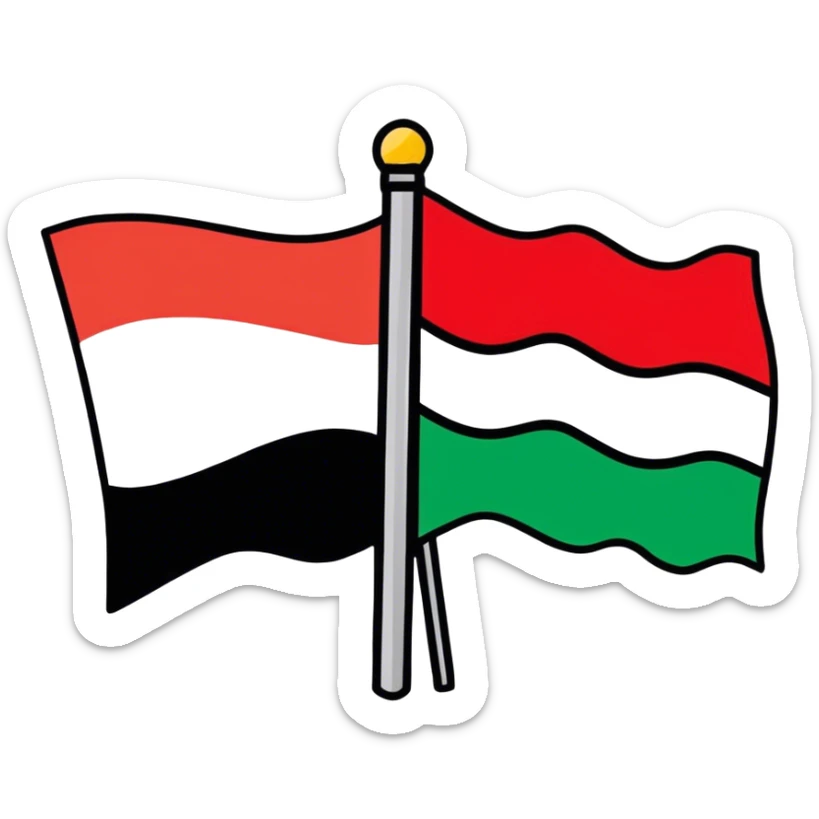 A flag made up of the flags of Palestine Syria Lebanon and Jordan sticker