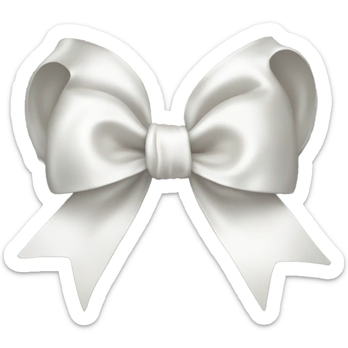 white satin bow sticker