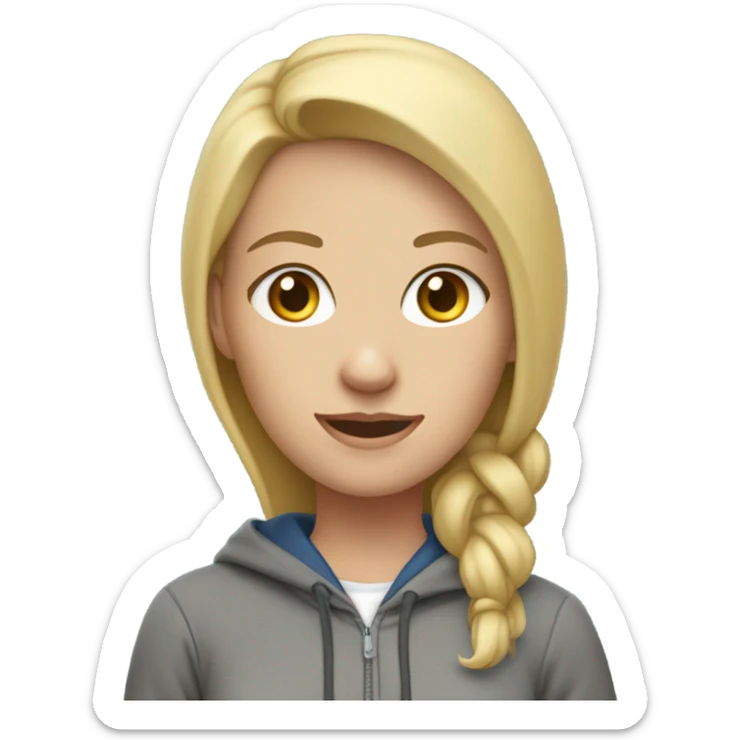 Blonde blue eyed female teacher wearing sweats and a hoodie  sticker