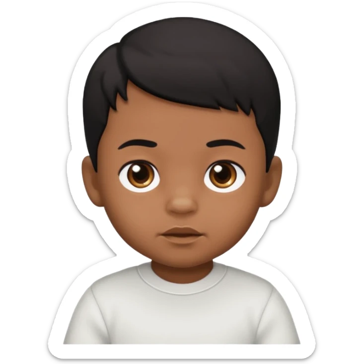Baby boy with black hair and brown skin and black eyes sticker
