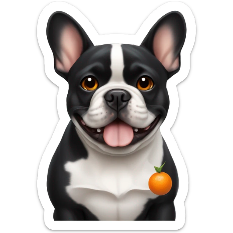 Black French bulldog with white chest and orange shiba inu  sticker