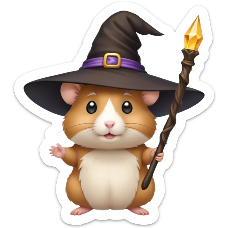 Hamster witch sticker