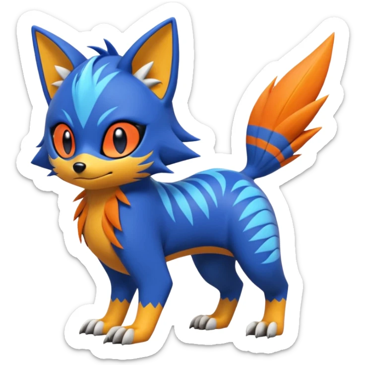  exotic tropical cyber-Sleuth-Sonic-Litten-Linoone-Noibat-Fakémon-Pokémon-Vernid-creature sticker
