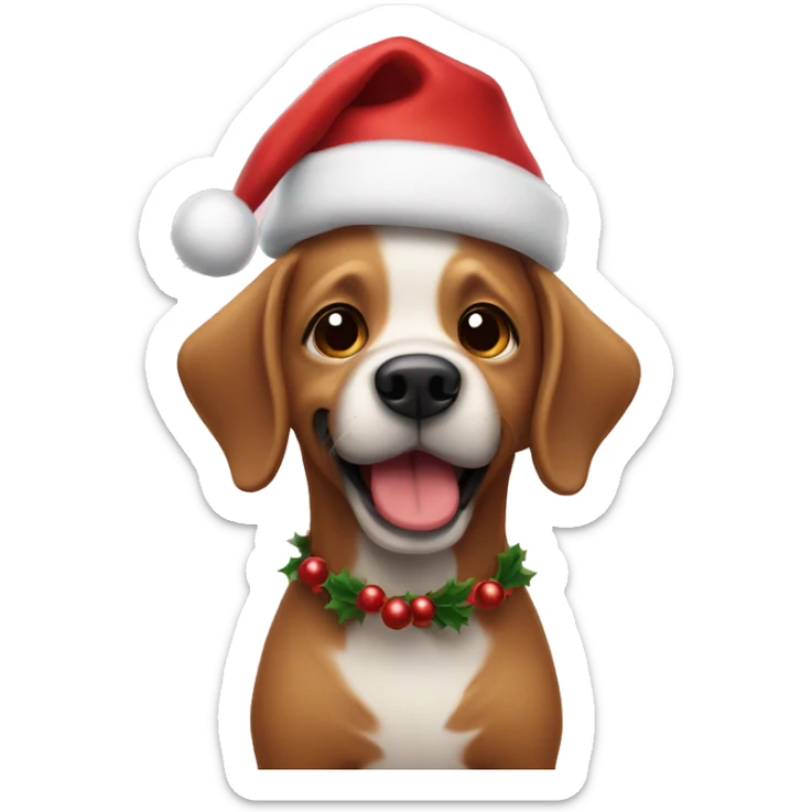 Christmas dog sticker