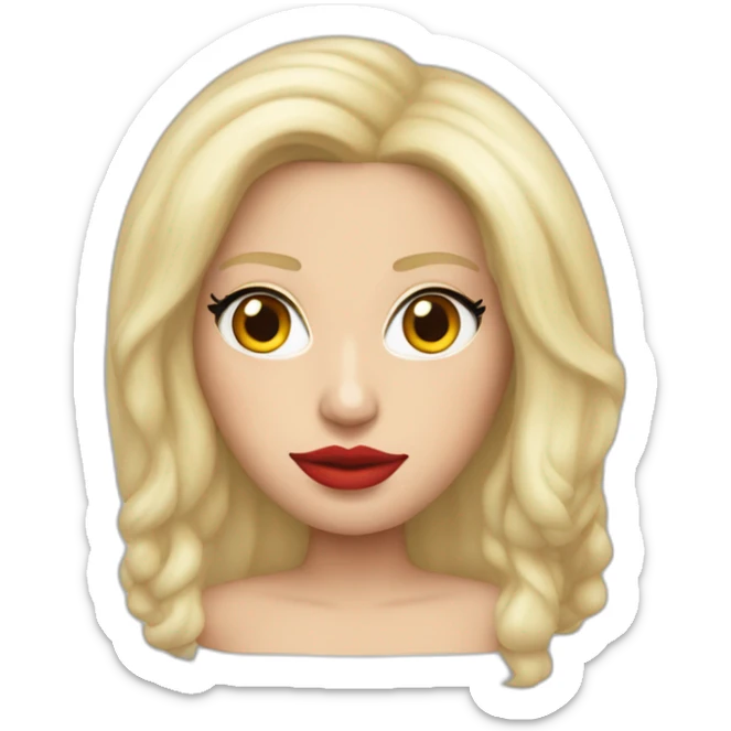 Lady gaga avec les cheveux blond et longs et un rouge à lèvre rouge  sticker