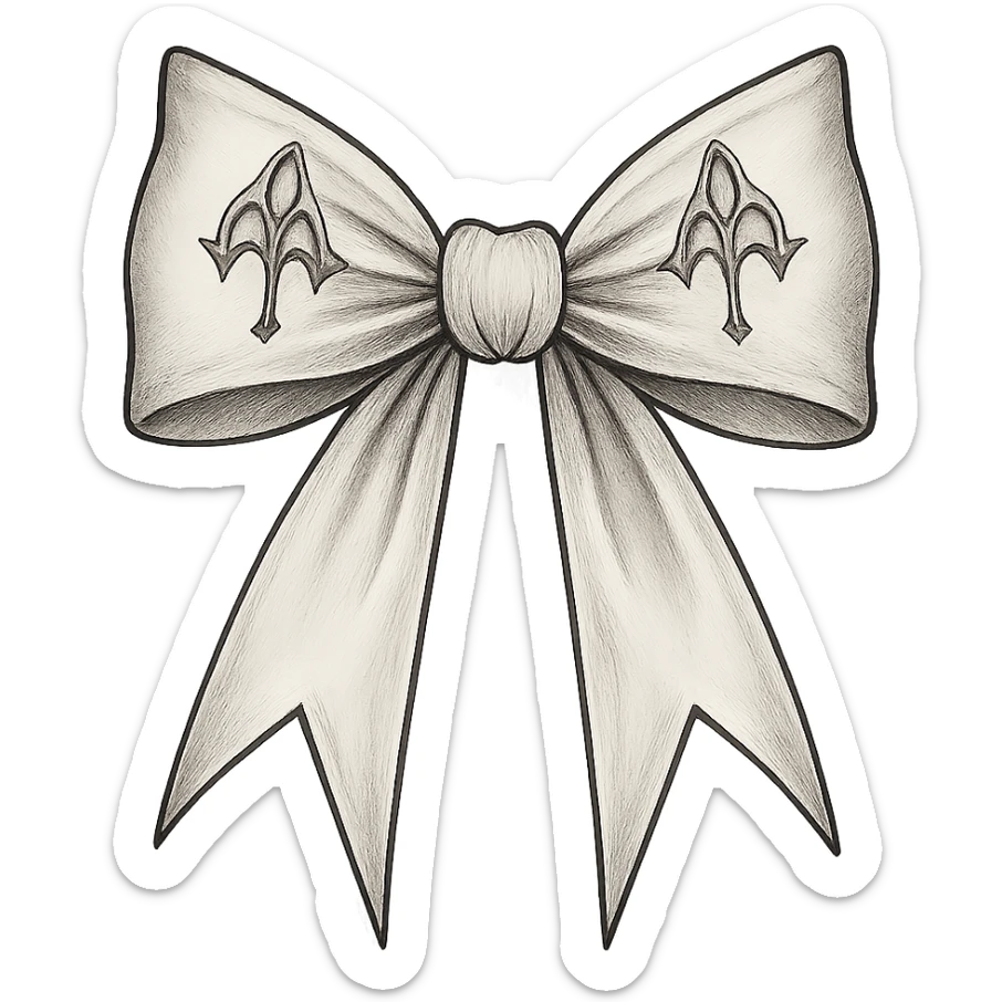 white gothic bow sticker