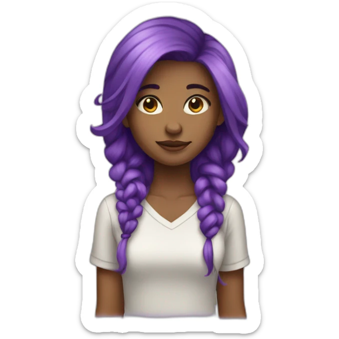 girl purple hair sticker