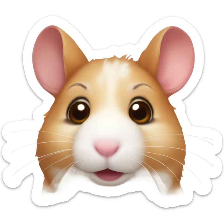 hamster with brown ears , a very soft red color in the area of ​​2 ears sticker