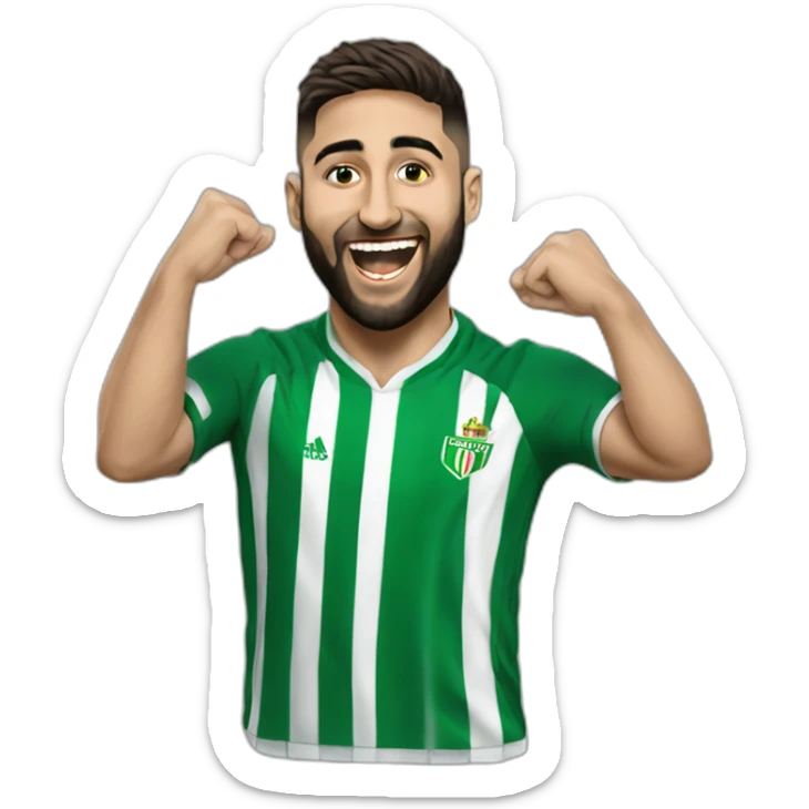Hiperrealist nabil fekir celebration goal with betis tshirt sticker