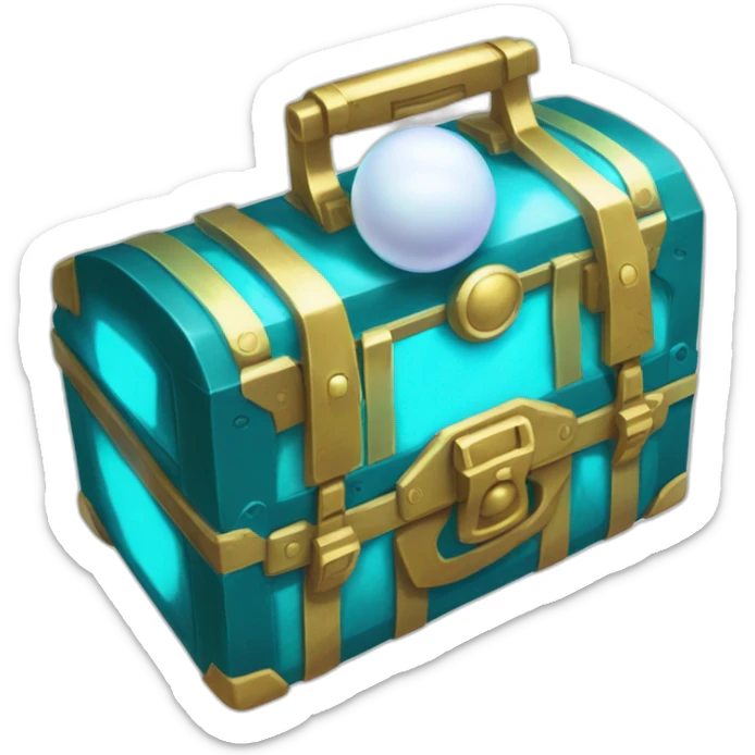 Pokemon Game LootCase Color Cyan Rich Treasure Legendary Epic Pokeballs Pokemons and Pokemon Items Inside this have Shiny Glow sticker