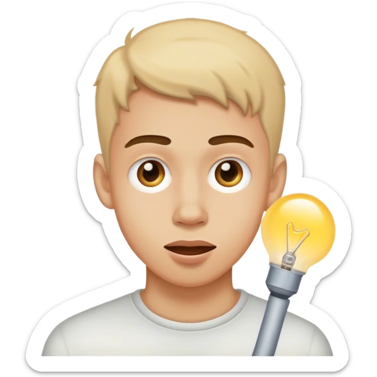 Un jeune homme qui trouve une blague pas drole sticker