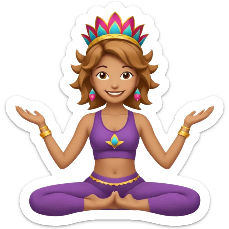 Uma pessoa em posição de yoga vestida de carnaval fantasiado sticker