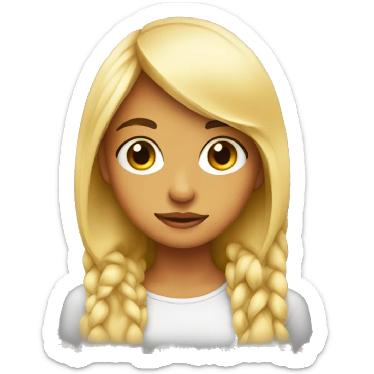 Girl eyes big with a little smirk with a cover around her sticker